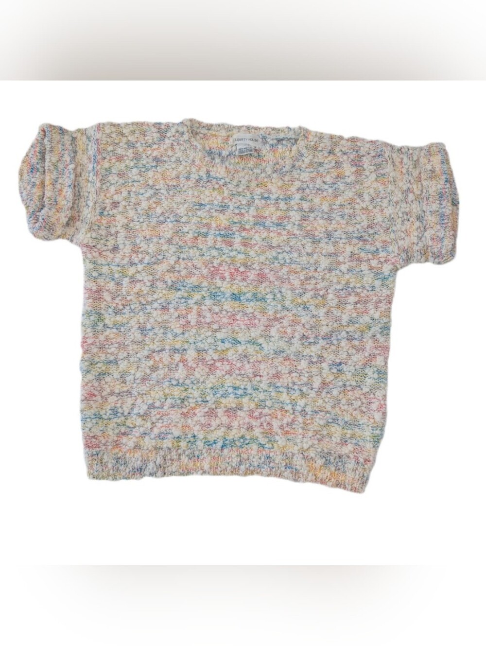 Liberty House Vintage Short Sleeve Knubby Knit Sweater Size M